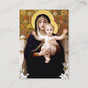 Carte De Visite La Vierge de la prière des Lilies, reine sainte