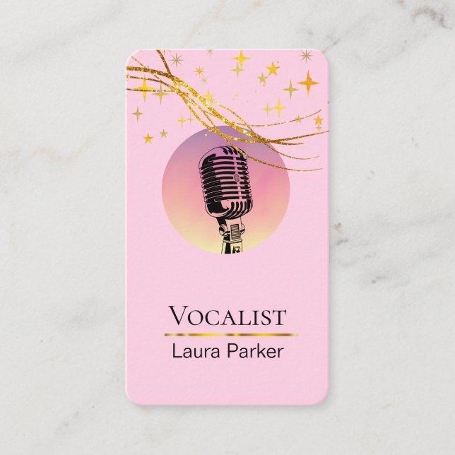 Carte De Visite La voix vocaliste de la musique microphone sur l'a (Devant)