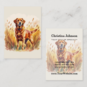 Carte De Visite Labrador Retriever Chien Rouge Renard