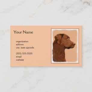 Carte De Visite Labrador Retriever (Chocolat) Peinture - Chien Art