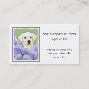 Carte De Visite Labrador Retriever Puppy Painting Original Chien A