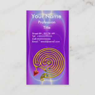 CARTE DE VISITE LABYRINTHE D'OR HYPER / VAGUES LUMINEUSES BLEU PUR