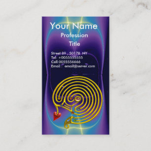 CARTE DE VISITE LABYRINTHE D'OR HYPER / VAGUES LUMINEUSES TURQUOIS