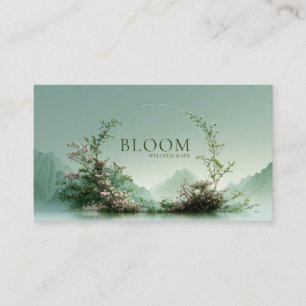 Carte De Visite Lac Floral Rose Arché Montagne Zen Sérénité Brumeu