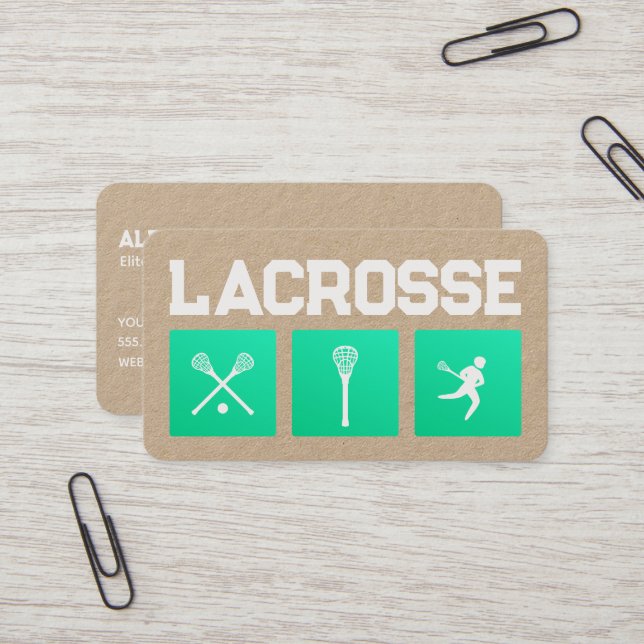 Carte De Visite Lacrosse Professional (Devant/Arrière en situation)