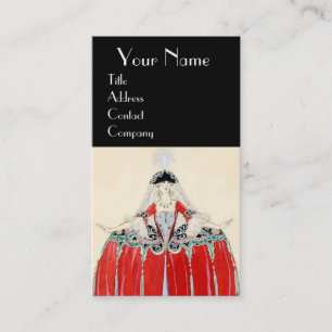 CARTE DE VISITE LADINE EN MODE ROUGE COSTUME DESIGNER MAKEUP ARTIS