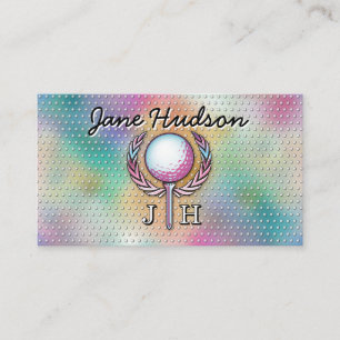 Carte De Visite Lady Golfer Personnalisé Conception Monogramme