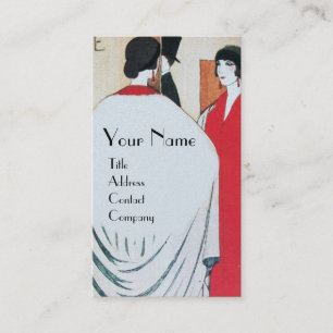 CARTE DE VISITE LADY IN THE MIRROR, ART DÉCO BEAUTY MODE