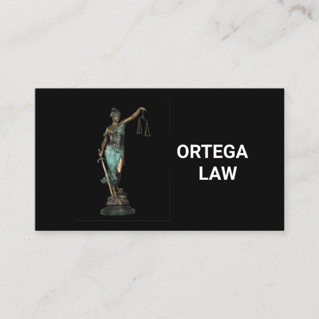 Carte De Visite Lady Justice on Black 2020 (Devant)