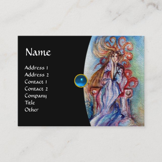 Carte De Visite LADY OF THE LAKE monogram gem rose violet rouge (Devant)