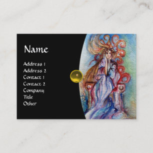 Carte De Visite LADY OF THE LAKE monogram gem rose violet rouge