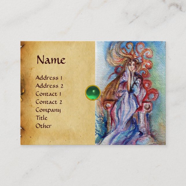 Carte De Visite LADY OF THE LAKE monogram gem rose violet rouge (Devant)