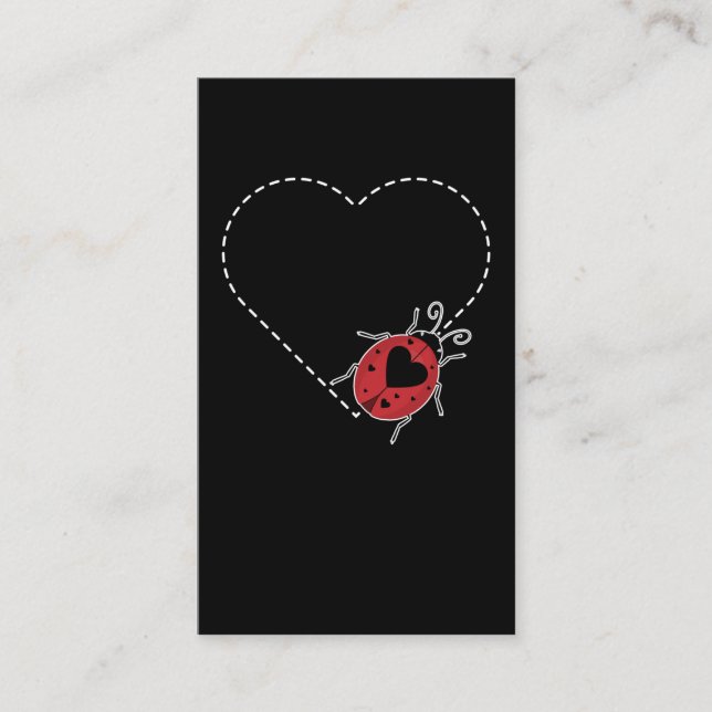 Carte De Visite Ladybug Heart Beetle Insecte Entomologiste (Devant)