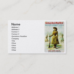 Carte De Visite L'affiche occidentale sauvage Annie Oakley de