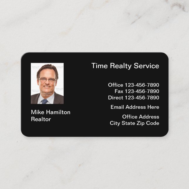 Carte De Visite L'agent immobilier ajoutent votre photo (Devant)