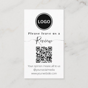 Carte De Visite Laissez-nous un avis QR code Moderne