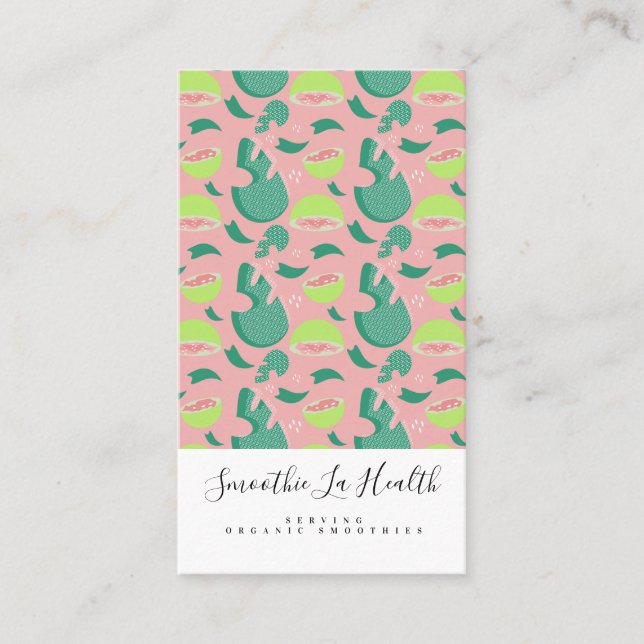 Carte De Visite Lait lisse Secouer Fruit Motif rose goyave (Devant)