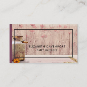 Carte De Visite Lait rustique peut style rustique sur bois