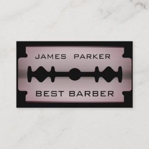 Carte De Visite Lame de Razor Rose Barber Or Moderne Liste des che
