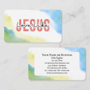 Carte De Visite L'amour comme Jésus Inspirationnel Citation chréti