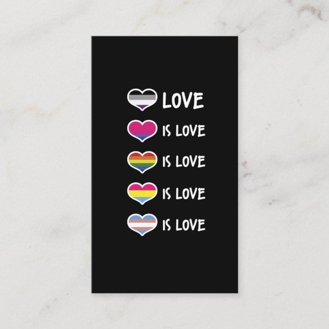 Carte De Visite L'amour est la fierté de l'amour, l'égalité des dr (Devant)
