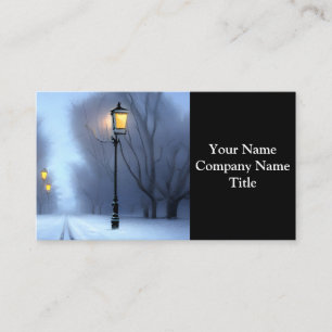 Carte De Visite Lampes De Rue Fluant En Hiver Pays Des Merveilles