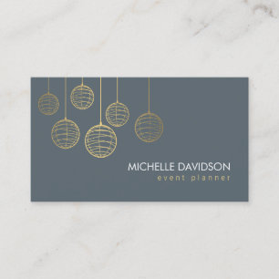 Carte De Visite Lampions 4 d'or élégant pour l'organisateur