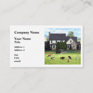 Carte De Visite Lancaster PA - Ferme familiale avec vaches en pâtu