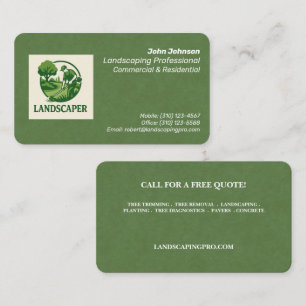 Carte de visite Landscaper professionnel moderne