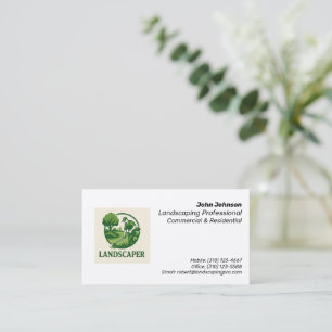 Carte de visite Landscaper simple et professionnel