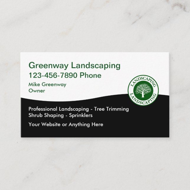 Carte De Visite Landscaping Services Simple Modern Business Cards (Devant)