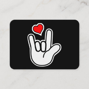 Carte De Visite Langue des signes I Love You Sign
