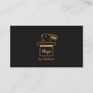Carte De Visite Lapin Magique en Or Faux dans un Chapeau de Magici