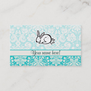 Carte De Visite Lapin mignon ; Teal