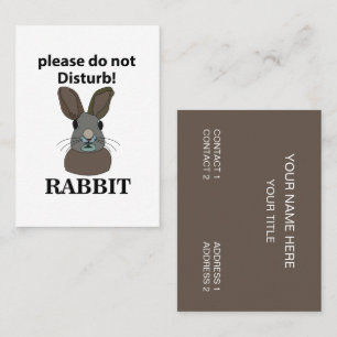 Carte De Visite Lapin S'il vous plaît Ne pas déranger Lapin drôle