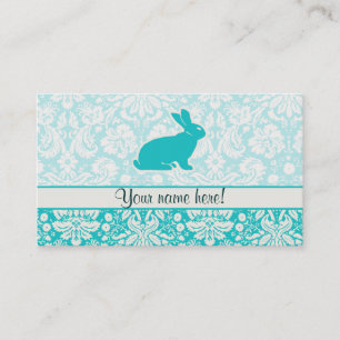 Carte De Visite Lapin turquoise