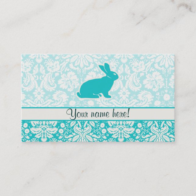 Carte De Visite Lapin turquoise (Devant)