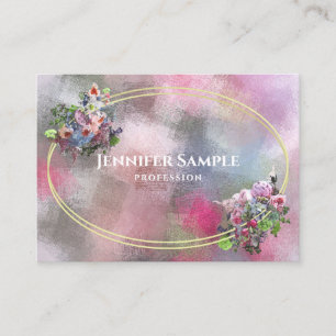 Carte De Visite L'aquarelle abstraite moderne fleurit le dessus de