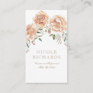Carte De Visite L'aquarelle crème fleurit la beauté élégante de