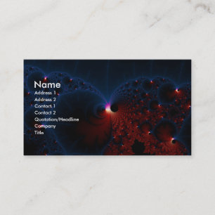 Carte De Visite L'art fractal des cellules bleues rouges