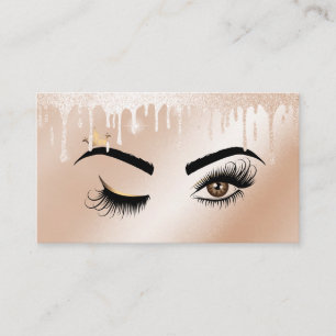Carte De Visite L'artiste de maquillage d'or se lèche les yeux