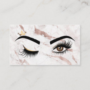 Carte De Visite L'artiste de maquillage Wink Eye Rose Gold Marble 