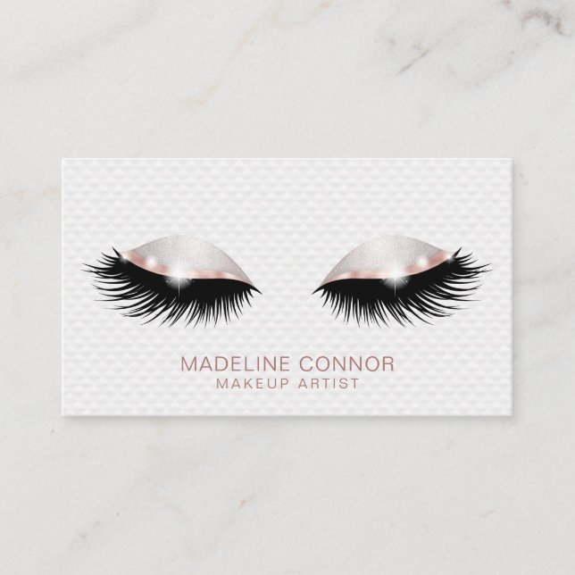 Carte De Visite L'artiste maquillage lève les yeux parties scintil (Devant)
