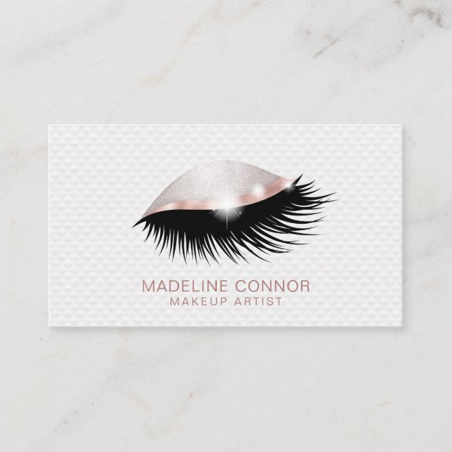 Carte De Visite L'artiste maquillage lève les yeux parties scintil (Devant)