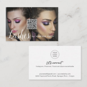 Carte de visite Lash avec code QR et photos