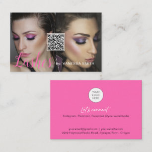 Carte de visite Lash avec code QR et photos
