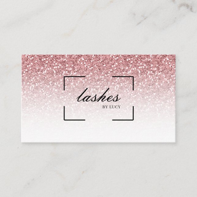 Carte De Visite Lash Bar Beauté Salon Rose Gold Parties scintillan (Devant)