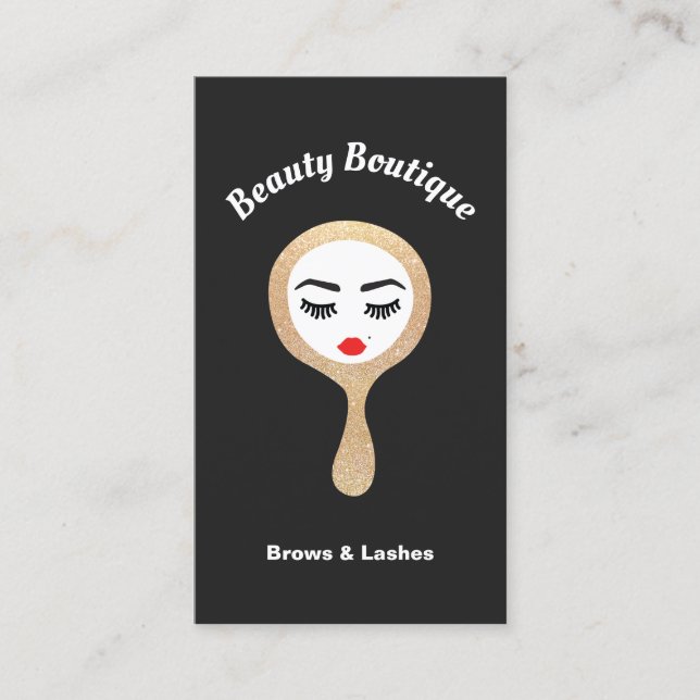 Carte De Visite Lash & Brows Gold Parties scintillant Miroir maqui (Devant)