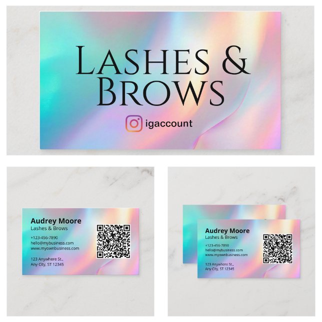 Carte De Visite Lash Brows Logo Code QR (Lash Brows Logo QR Code Business Card
)