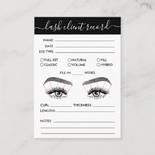 Carte De Visite Lash Client Record Ajouter Logo Simple Modern Mini
